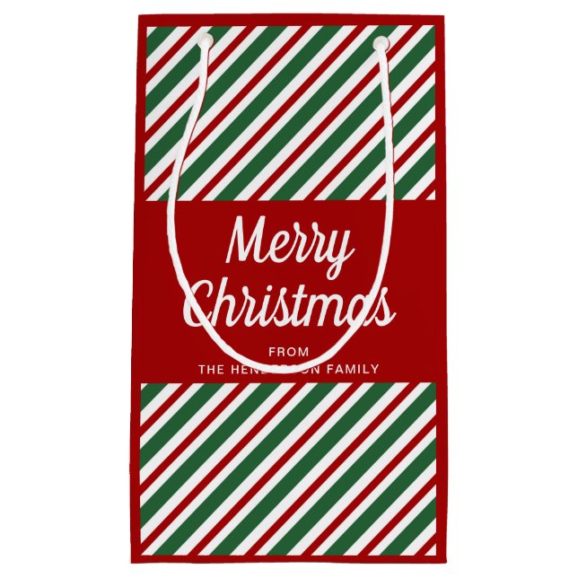 Eleganta röda ränder God Jul (Framsidan)