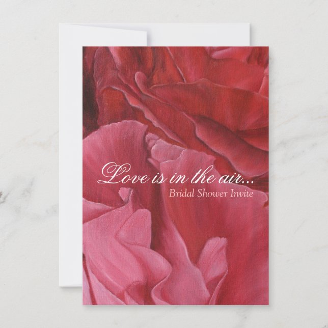 Eleganta röda rosbröllopsfestinladningar inbjudningar (Framsida)