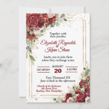 Eleganta röda rosor bröllop