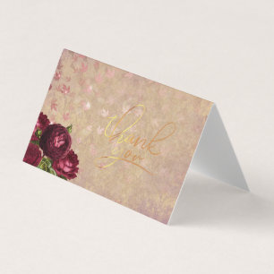 Eleganta röda rosor fallande blad Blommig Tacksamh Visitkort
