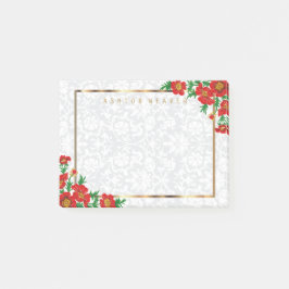 Eleganta röda vallmoblommor post-it block