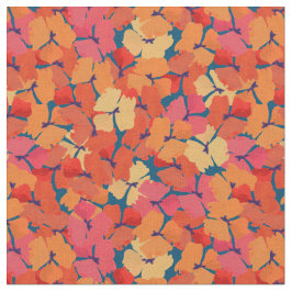 Eleganta röda vallmoppor på djupblått tyg