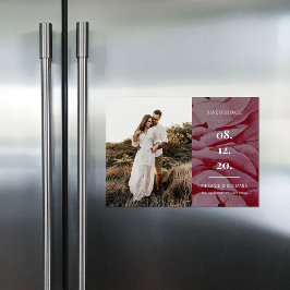 Eleganta romantiska blommor - datum för förlovning magnetisk inbjudningskort