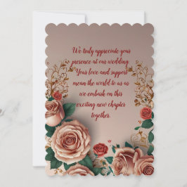 Eleganta Romantiska Rosa Rosor Tack Kort