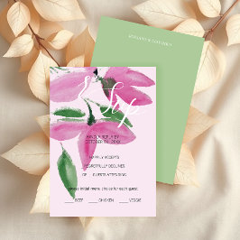Eleganta romantiska rosa vilda blommor konst i akv OSA kort