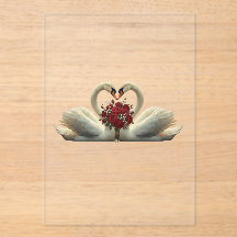 Eleganta Romantiska Svanar & Röda Rosor - Alla Hjä