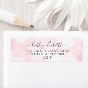 Eleganta rosa akvarell returadressetiketter returadress etikett