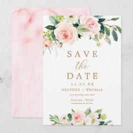 Eleganta Rosa Akvarell Save the Date-kort Inbjudningar