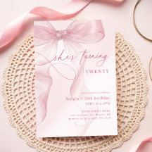 Eleganta rosa akvarellflickor 20-årsfest