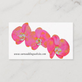Eleganta rosa akvarellorkidéer tropiskt blomster visitkort