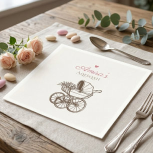 Eleganta rosa Aqiqah servetter Vintage barnvagn