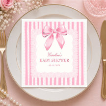 Eleganta rosa band baby shower pappersservetter
