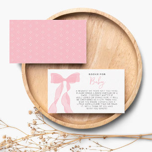 Eleganta rosa band böcker för baby baby shower tilläggskort