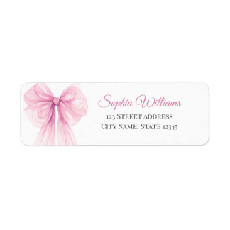 Eleganta rosa band returadressetiketter returadress etikett