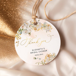Eleganta Rosa Blommiga Bröllopsdusch Förmånsetiket Gåvor Etiketter