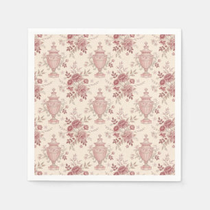 Eleganta rosa blommiga fantasivaser pappersservett
