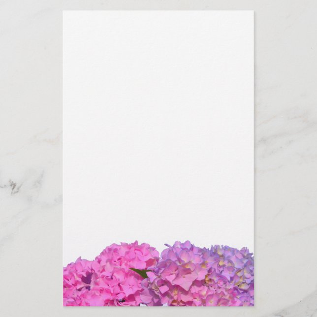 Eleganta rosa blommor rosa hydraeas brevpapper (Framsida)