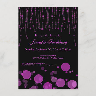 Eleganta rosa Bokeh tänder födelsedagsfestinbjudan Inbjudningar