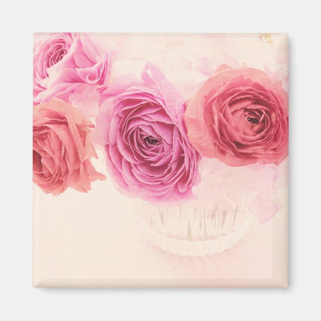 Eleganta rosa buketter  magnet (Framsidan)