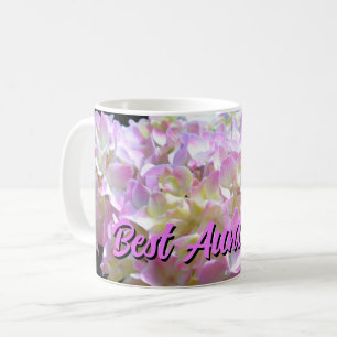 Eleganta rosa gula lila hortensia blommor faster kaffemugg