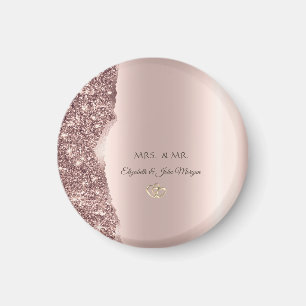 Eleganta rosa guld glitter guldringar magnet