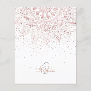 Eleganta Rosa Guld Prickar Mandala Flygblad
