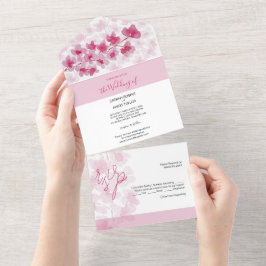 Eleganta rosa körsbärsblommor akvarell