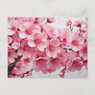Eleganta rosa körsbärsblommor vykort
