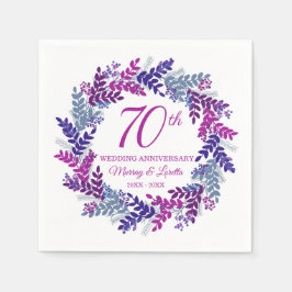 Eleganta Rosa Krans 70-årsfirande Servetter