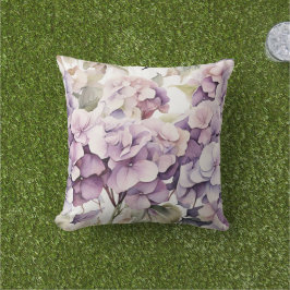 Eleganta rosa lila vattenfärgshortisear  kudde