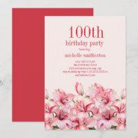 Eleganta rosa liljor 100-årsdag