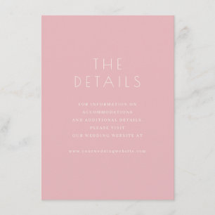 Eleganta rosa minimalistiska detaljer tilläggskort