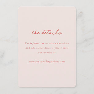 Eleganta Rosa Minimalistiska Detaljer Tilläggskort