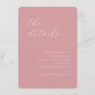 Eleganta Rosa Minimalistiska Detaljer Tilläggskort