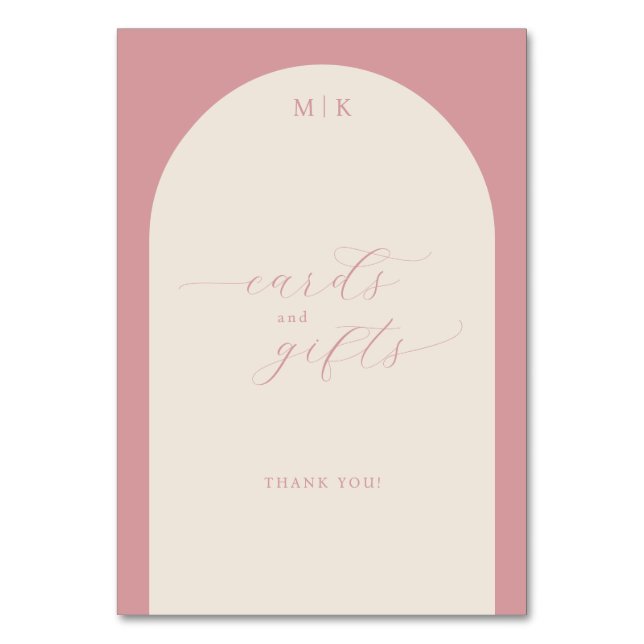 Eleganta Rosa Minimalistiska Kort och Presentkort  (Framsidan)