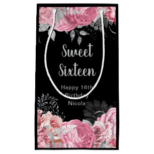 Eleganta rosa och silver blommor Sweet Sixteen 