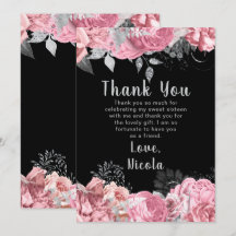 Eleganta rosa och silver blommor Sweet Sixteen