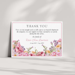 Eleganta rosa peonior Blommig Sympati Begravning Tack Kort