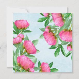 Eleganta rosa pioner enkla trädgårdsblommor inbjudningar