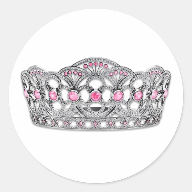 Eleganta Rosa Prinsessklistermärken Runt Klistermärke (Framsida)