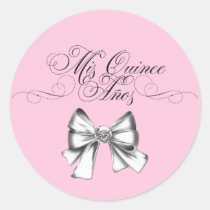Eleganta rosa Quinceanera-dekaler Runt Klistermärke