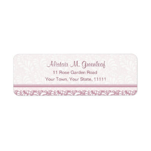 Eleganta rosa returetiketterkonster & hantverk returadress etikett