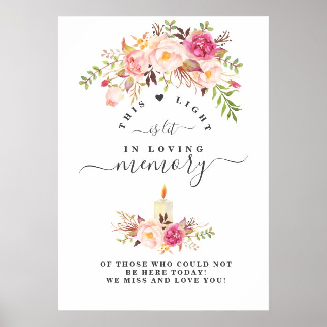 Eleganta rosa rodnad blommor i kärleksfull minne s poster (Framsidan)
