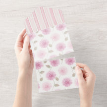 Eleganta rosa rosor allt-i-ett bröllopsinbjudan