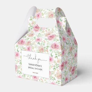 Eleganta Rosa Rosor Bröllopsdusch Tack Presentaskar