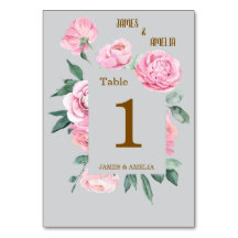 Eleganta Rosa Rosor & Grå Blommig Bröllop