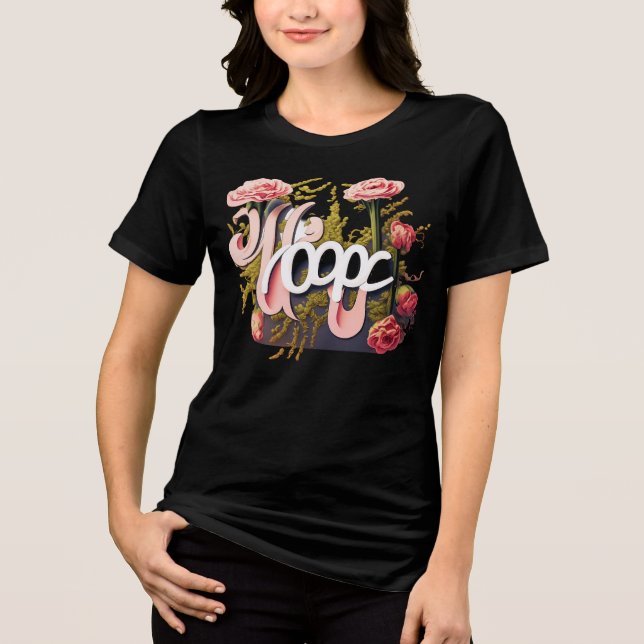 Eleganta rosa rosor Hope typografi T Shirt (Framsida)