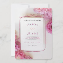 Eleganta rosa rosor Paris Förnyelse av löfte Inbju