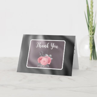Eleganta rosa rosor Silverfolie Baby Shower Tack Kort