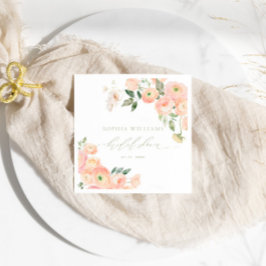 Eleganta Rosa & Sälggröna Bröllopsdusch Servetter